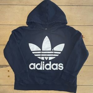 adidas Black Hoodie with White Logo